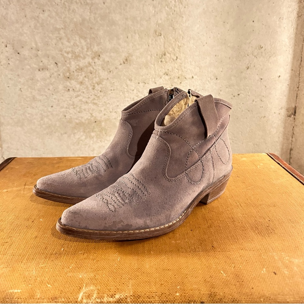 Free People Gray Suede Ankle Boots